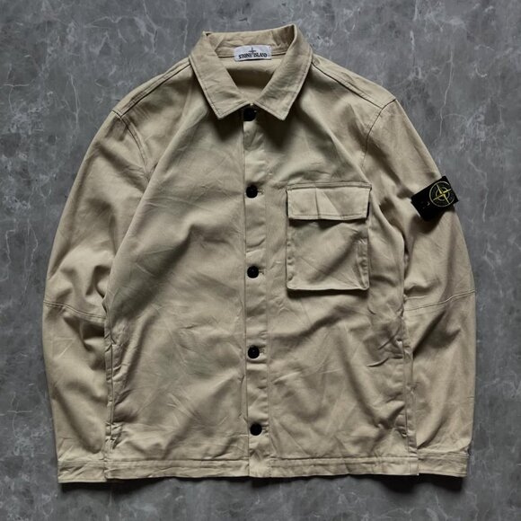 Stone Island Brushed Cotton Twill Shirt Overshirt in Beige - M